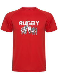 Polyesterové tričko Rugby Players | Červená