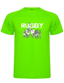 Polyesterové tričko Rugby Players | Svítivě zelená