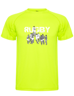 Polyesterové tričko Rugby Players | Svítivě žlutá