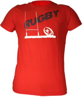 Bavlněné tričko Rugby Háčko | Červená